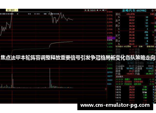 焦点法甲本轮阵容调整释放重要信号引发争冠格局新变化各队策略走向