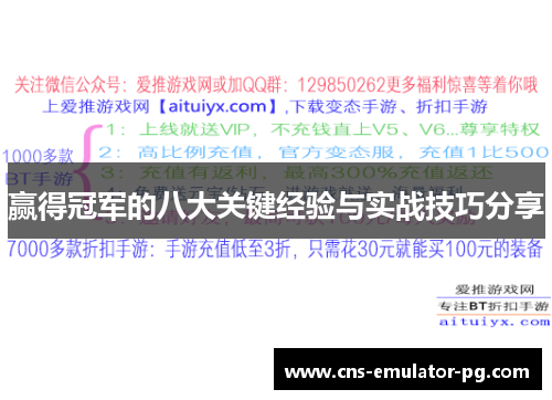 赢得冠军的八大关键经验与实战技巧分享
